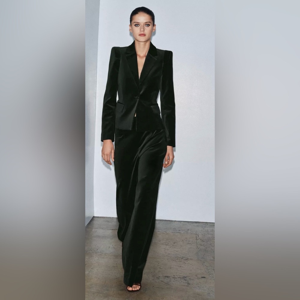 Zara Tailored Velvet Blazer ZW Collection - Picture 3 of 9